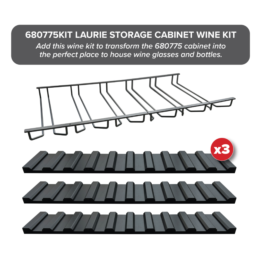 Howard Miller Laurie Storage Cabinet Wine Kit 680775KIT - Home Bars USA