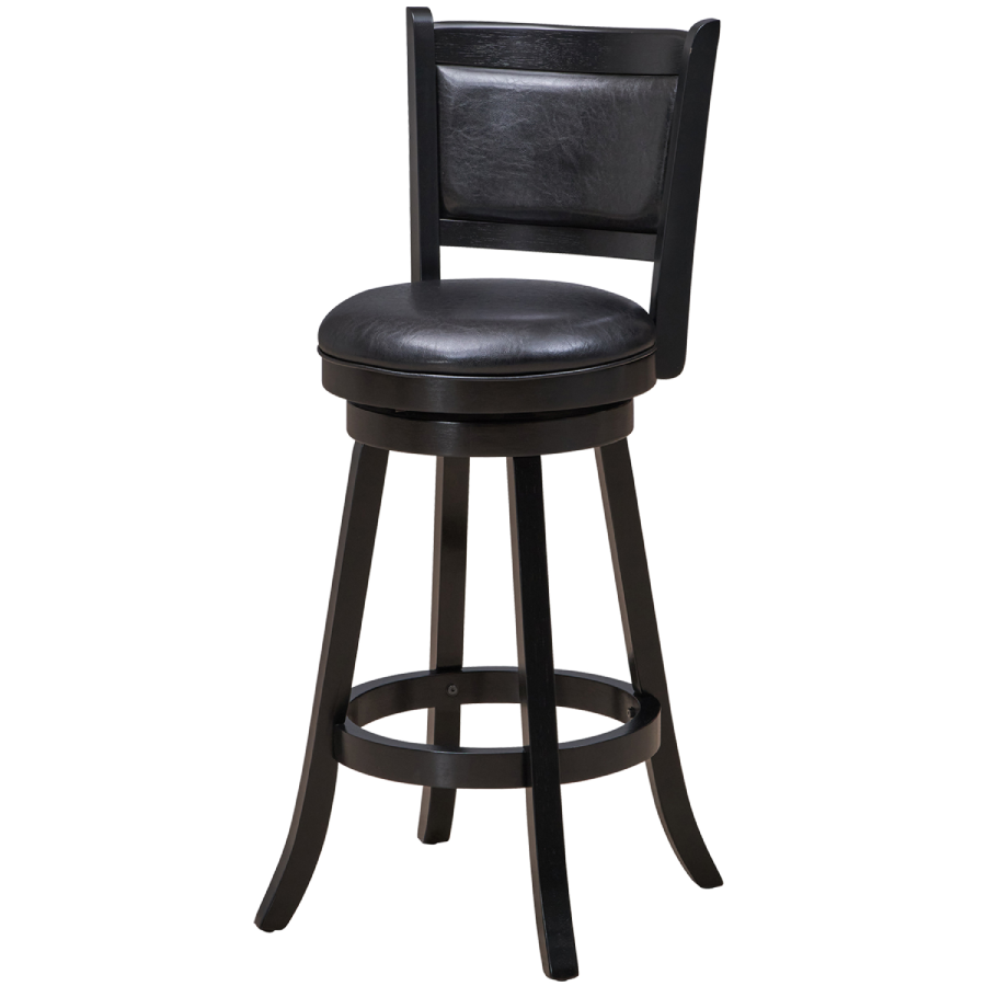 RAM Game Room Bar Stool with Back in Black - Home Bars USA