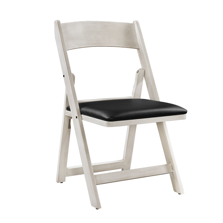 RAM Game Room Folding Game Chair in Antique White - poker chair - Home Bars USA