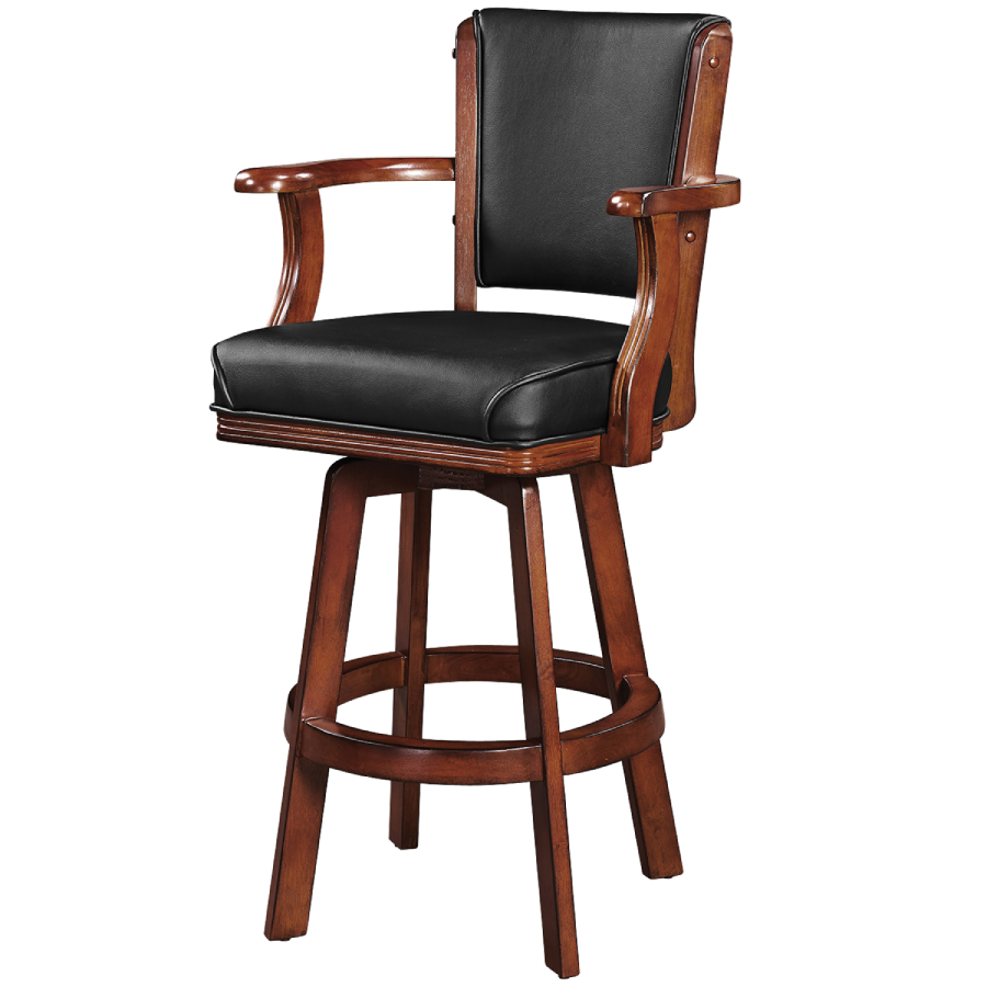 RAM Game Room Swivel Bar Stool With Arms in Chestnut with back and arms - Home Bars USA