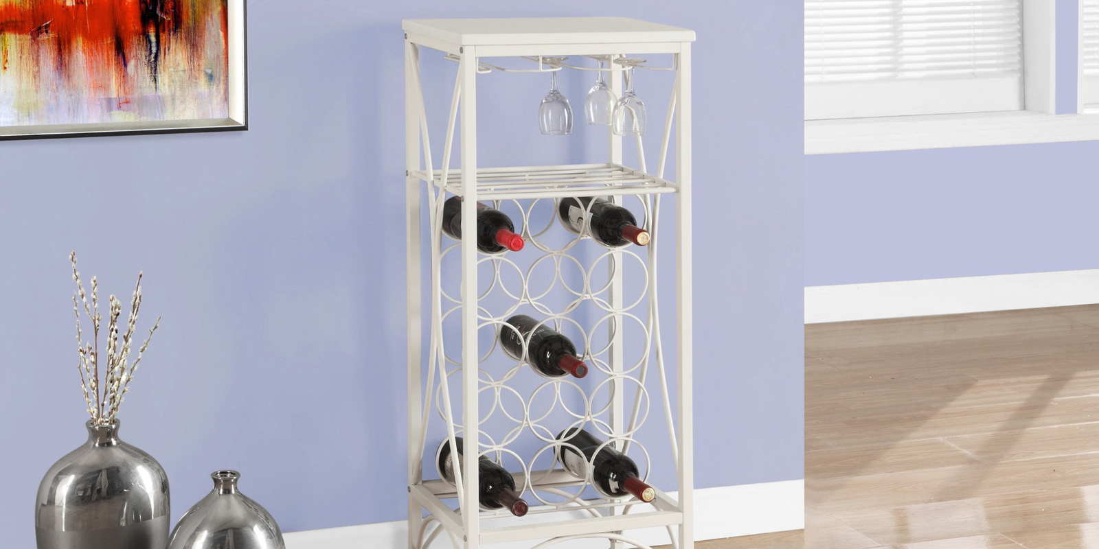 White Liquor Cabinet - White Bar Cabinet - Home Bars USA