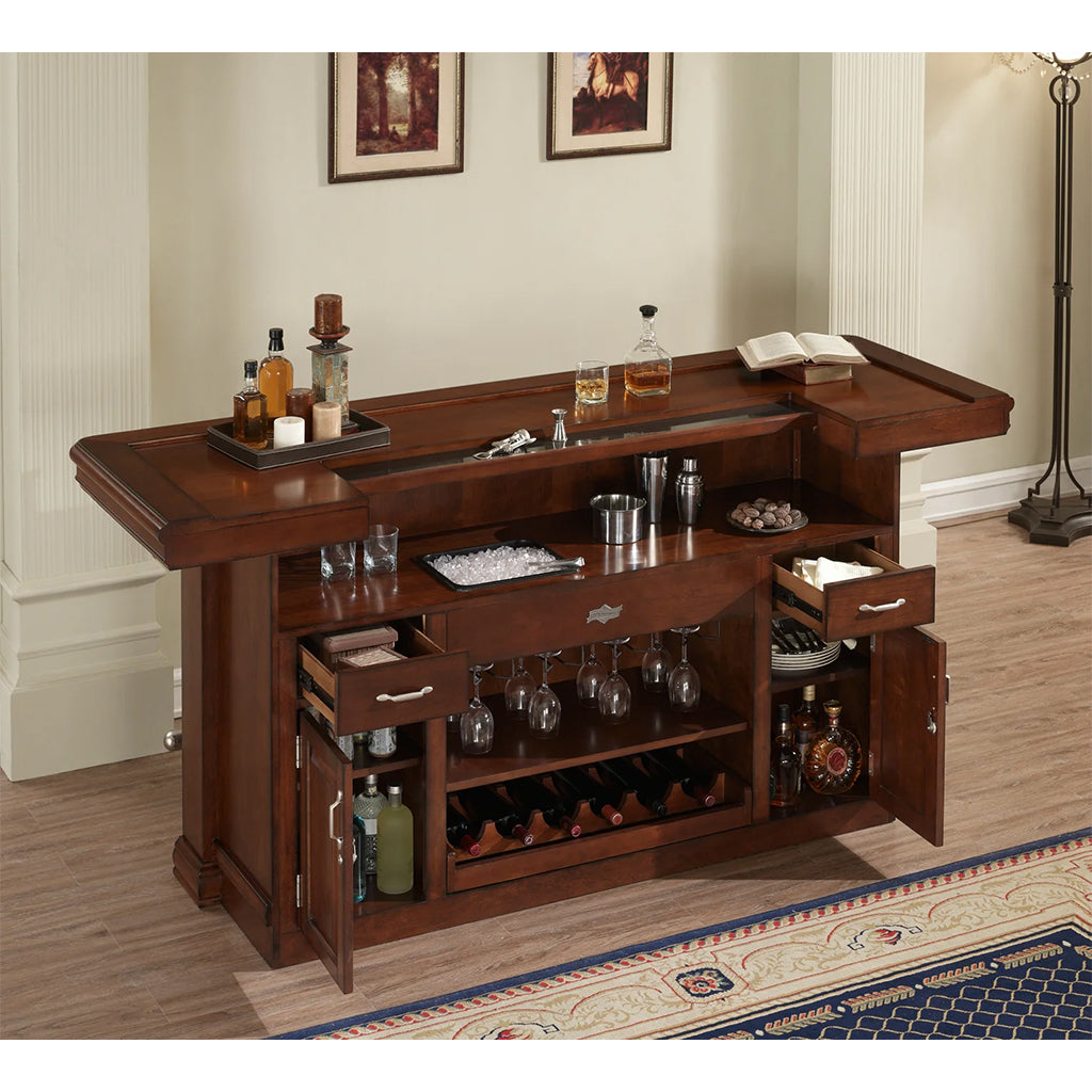 American Heritage Arabella Home Bar in Navajo showing storage space - Home Bars USA