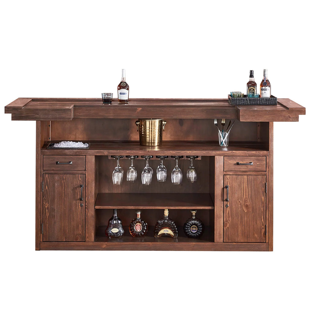 American Heritage Bristol Home Bar in Harvest back - Home Bars USA