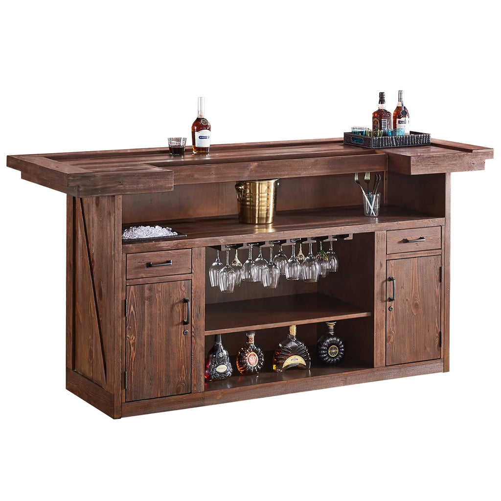 American Heritage Bristol Home Bar in Harvest storage details - Home Bars USA