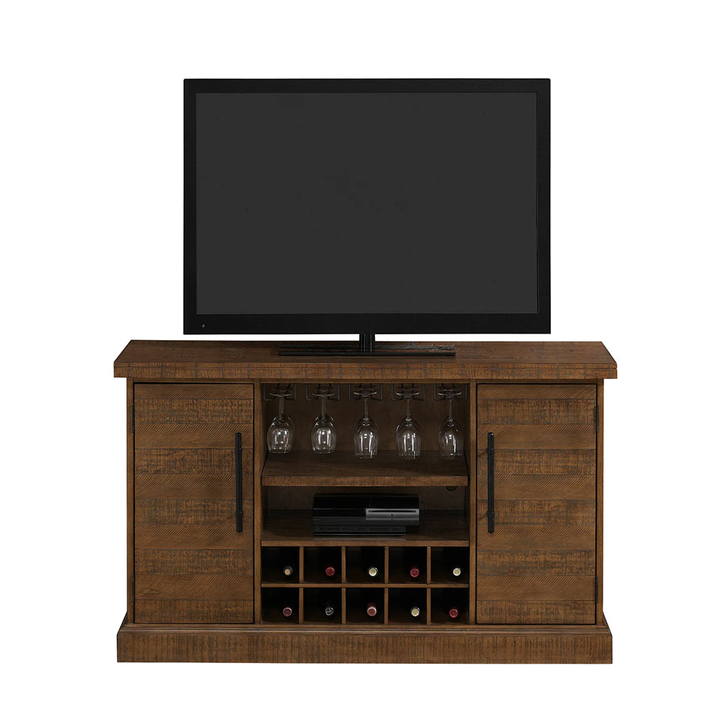 American Heritage Gateway Wine Cabinet in Reclaimed Wood with TV - Home Bars USA