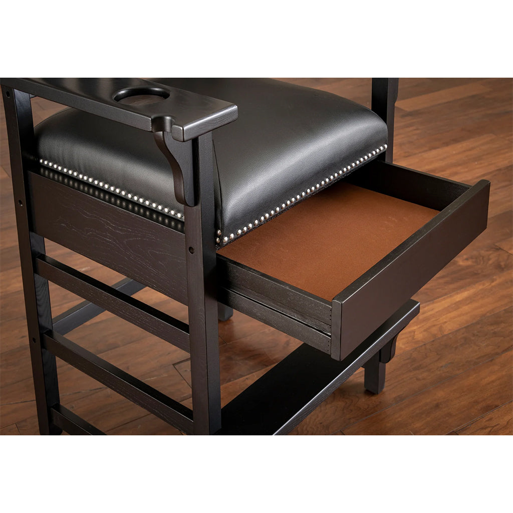 American Heritage King Player Chair in Black hidden storage - Home Bars USA