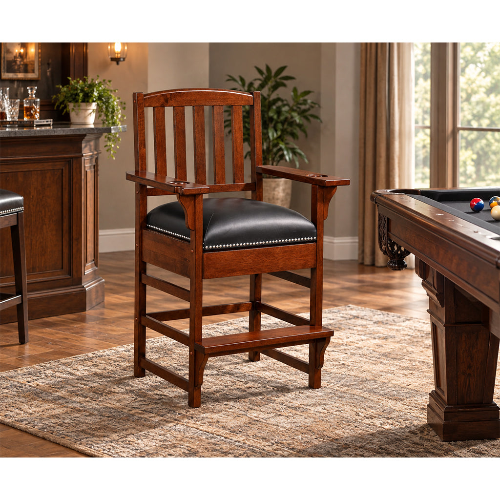 American Heritage King Player Chair in Suede in interior design - Home Bars USA