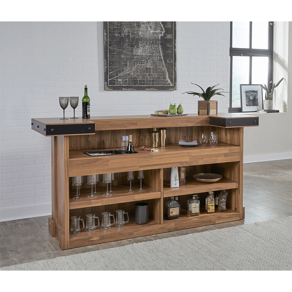 American Heritage Knoxville Home Bar in Acacia details - Home Bars USA