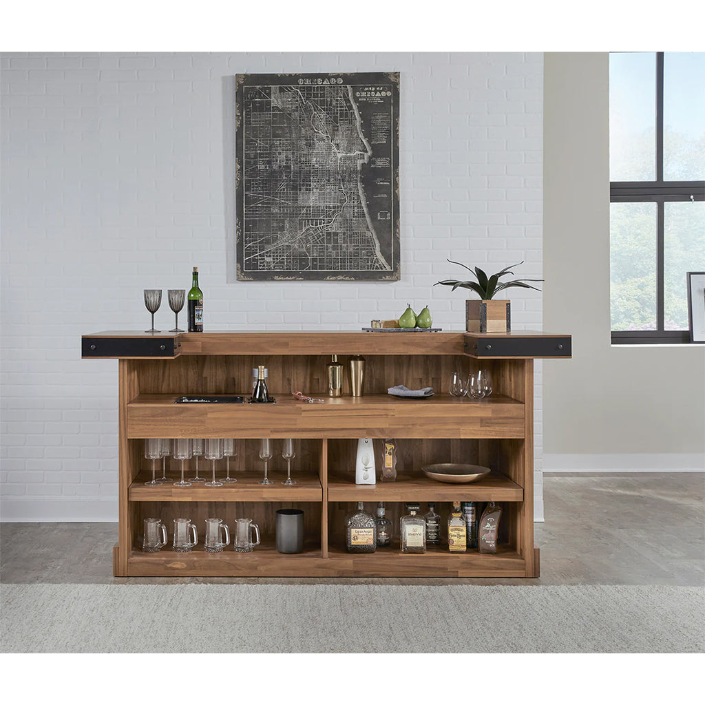 American Heritage Knoxville Home Bar in Acacia storage - Home Bars USA