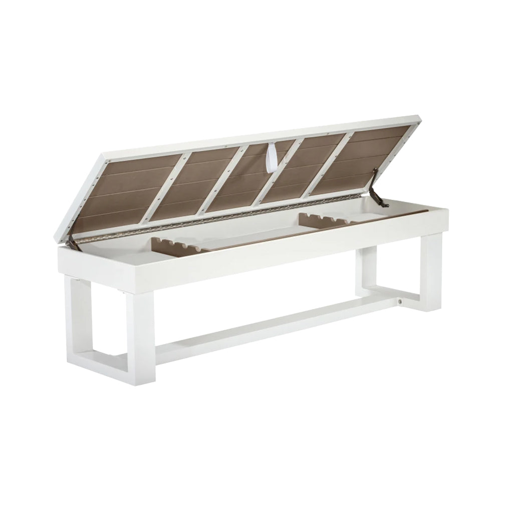 American Heritage Lanai Outdoor Storage Bench in Pearl White - Home Bars USA