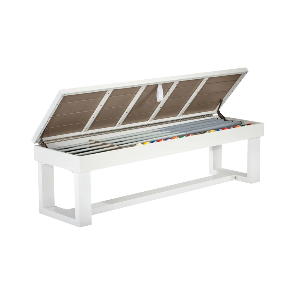 American Heritage Lanai Outdoor Storage Bench in Pearl White full - Home Bars USA