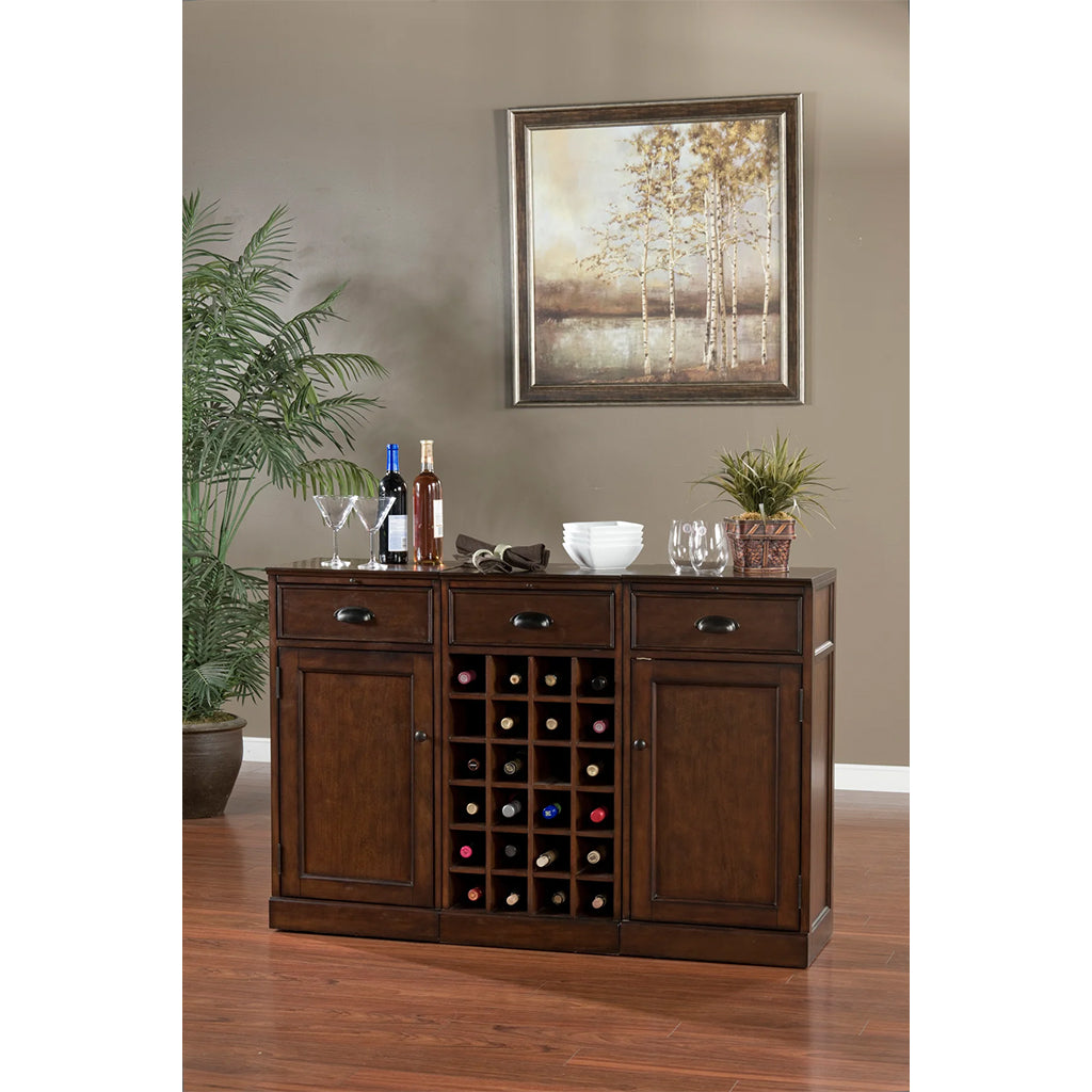 American Heritage Natalia Wine Cabinet in Navajo in living room - Home Bars USA