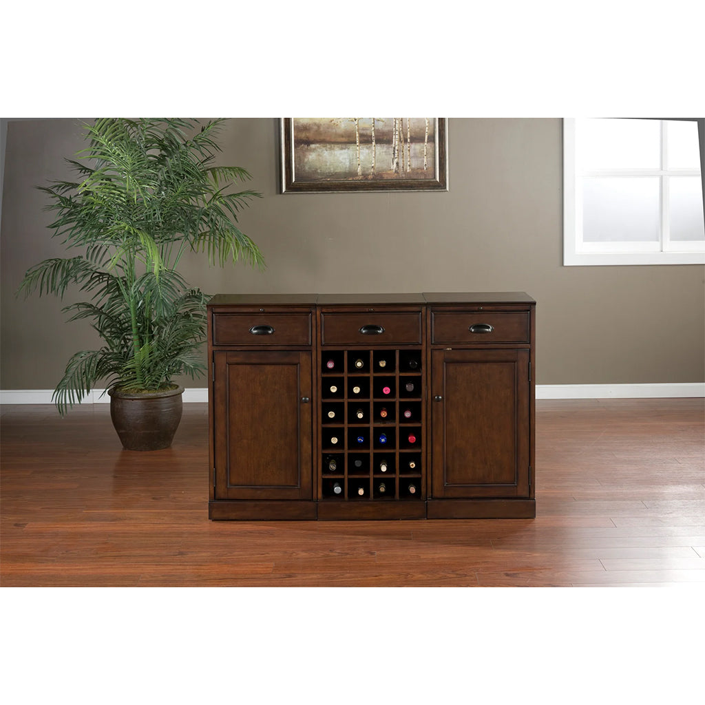 American Heritage Natalia Wine Cabinet in Navajo interior setup - Home Bars USA