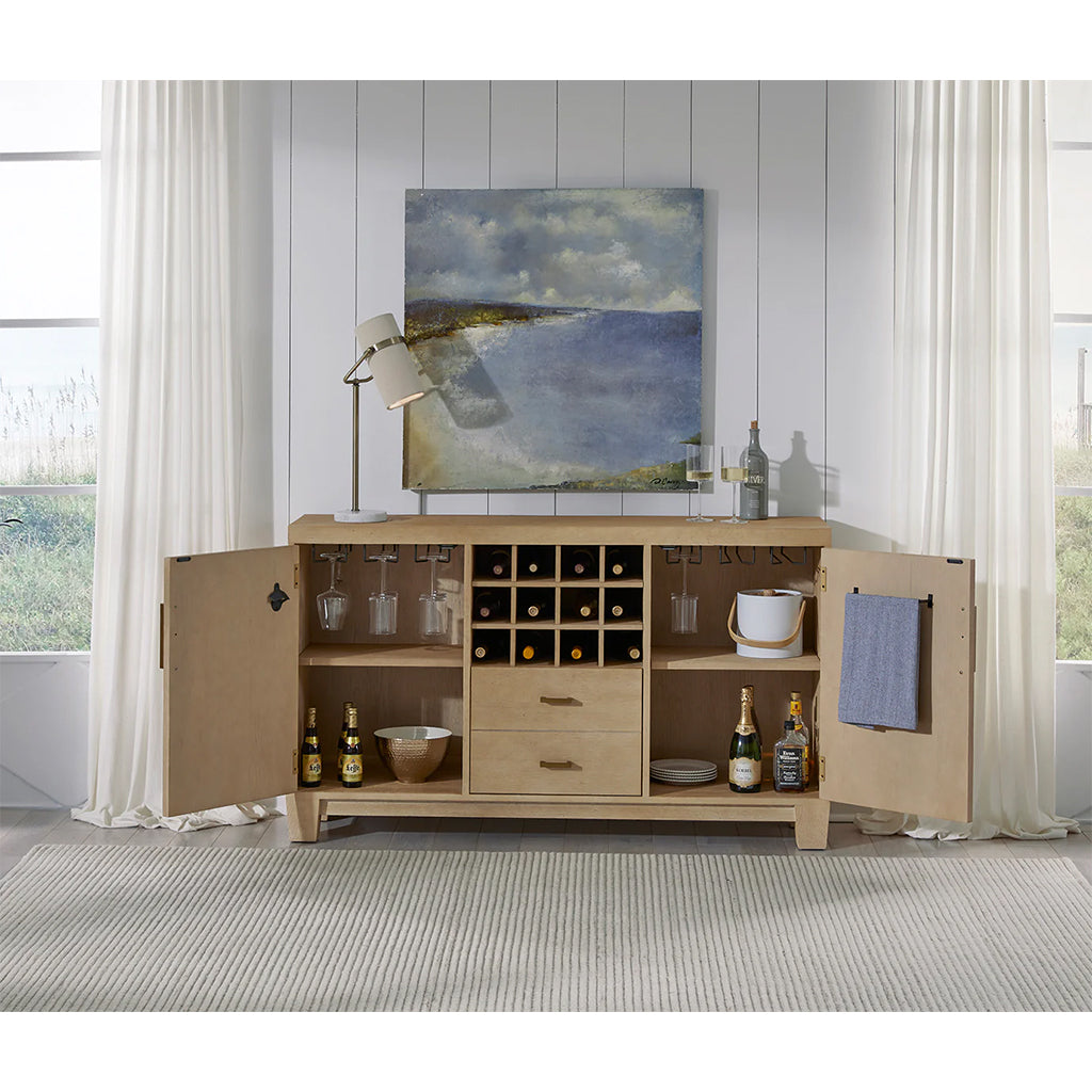 American Heritage Port Royal Bar Console in White Oak - Home Bars USA