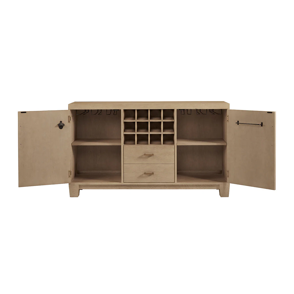 American Heritage Port Royal Bar Console in White Oak storage - Home Bars USA