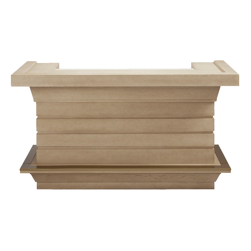 American Heritage Port Royal Home Bar in White Oak front - Home Bars USA