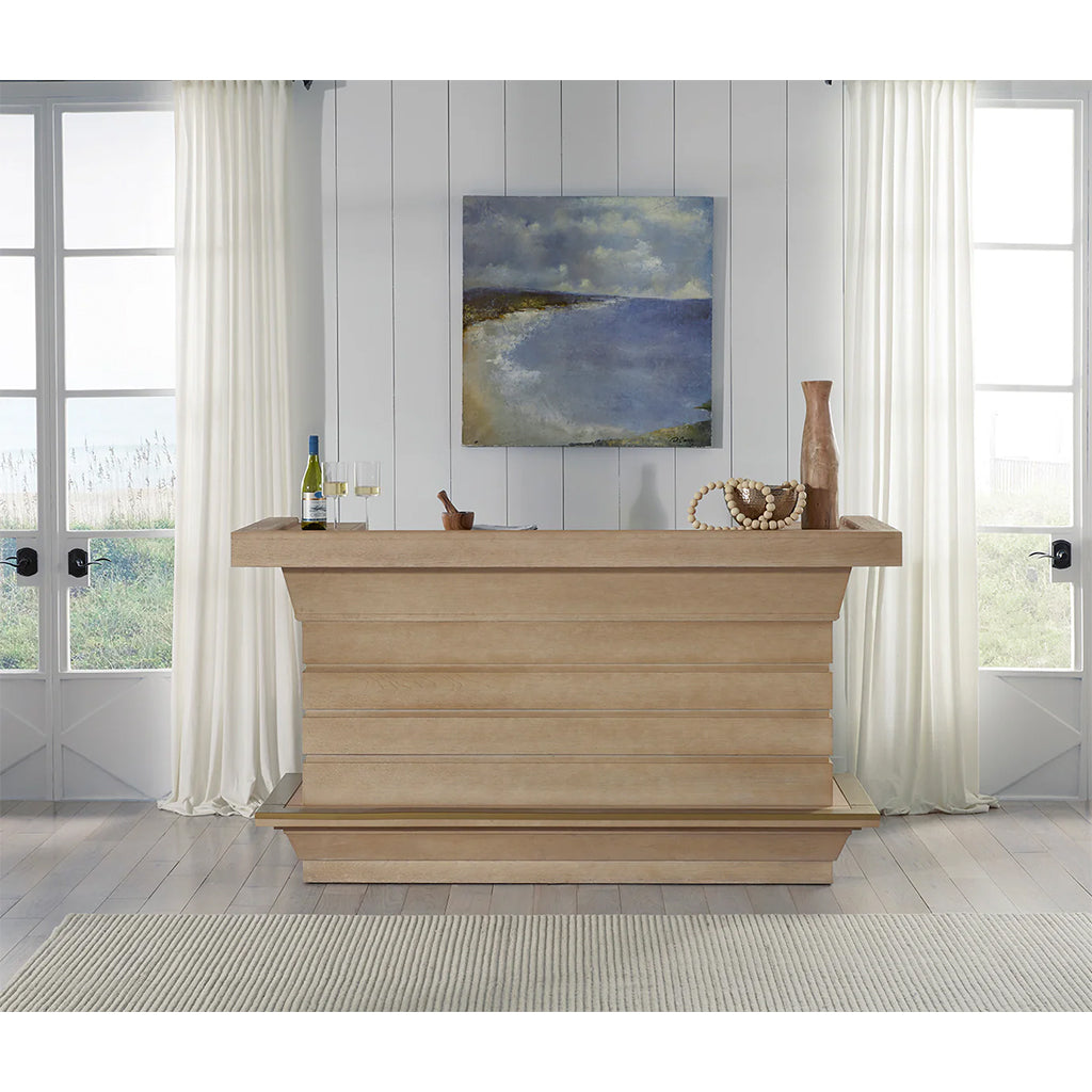American Heritage Port Royal Home Bar in White Oak in interior design - Home Bars USA