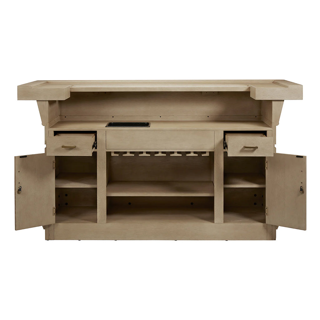 American Heritage Port Royal Home Bar in White Oak storage - Home Bars USA