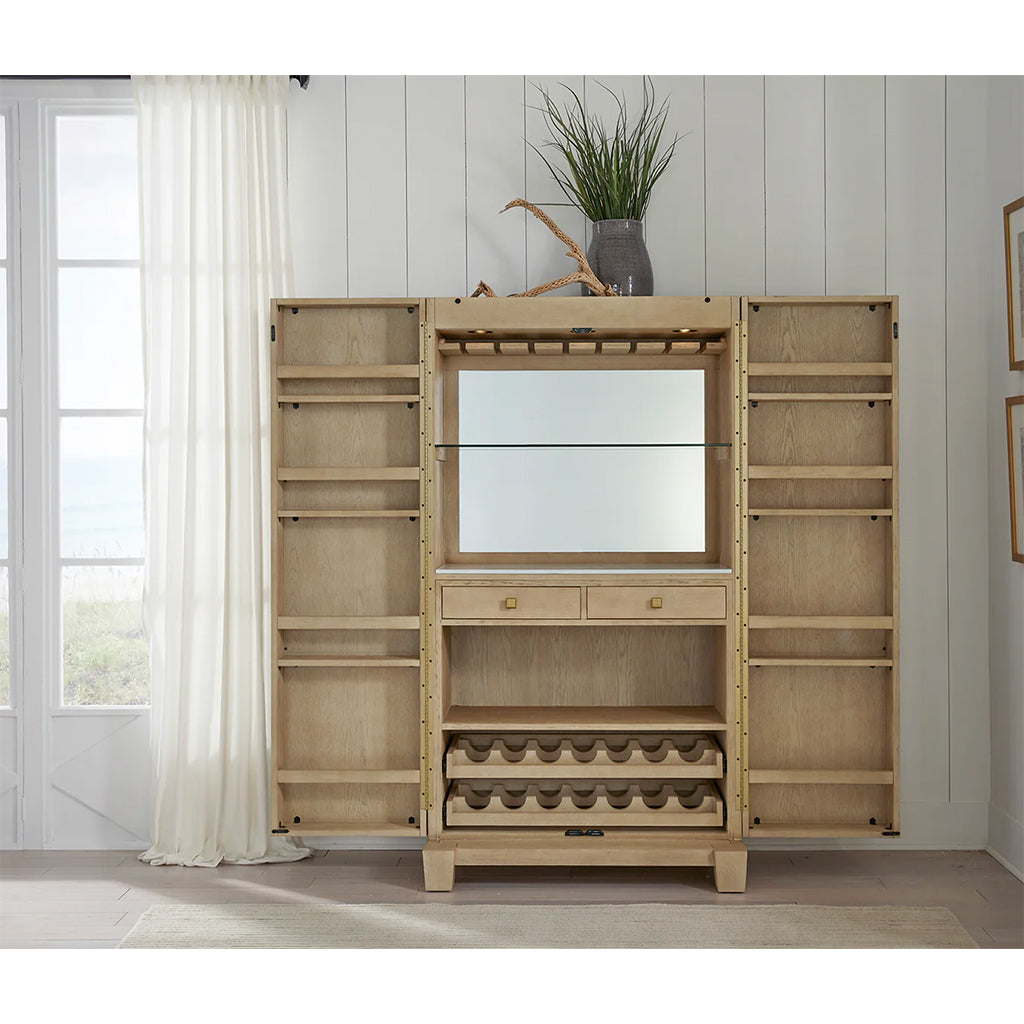 American Heritage Port Royal Wine &amp; Liquor Cabinet interior - Home Bars USA