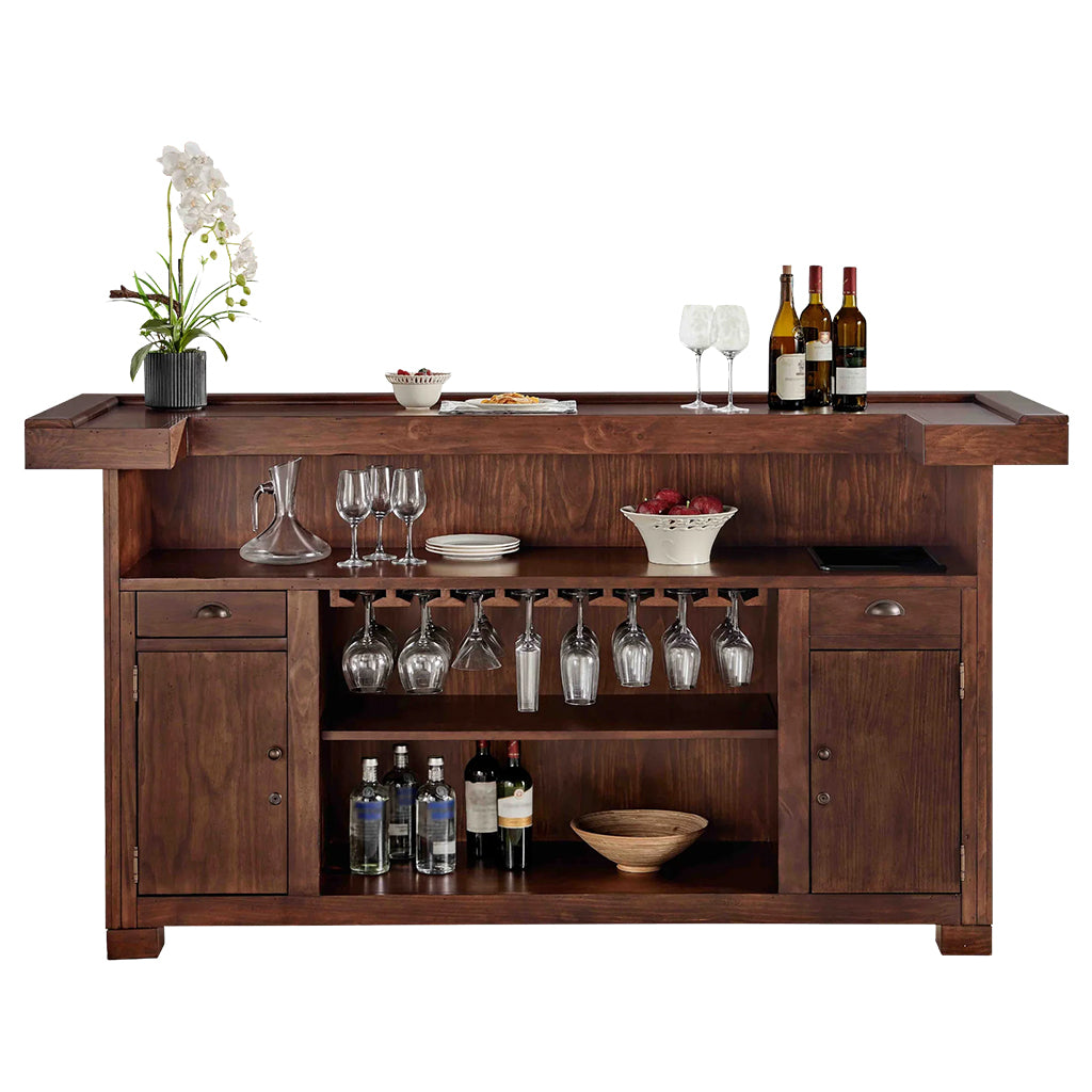 American Heritage Savannah Home Bar in Sable storage space - Home Bars USA