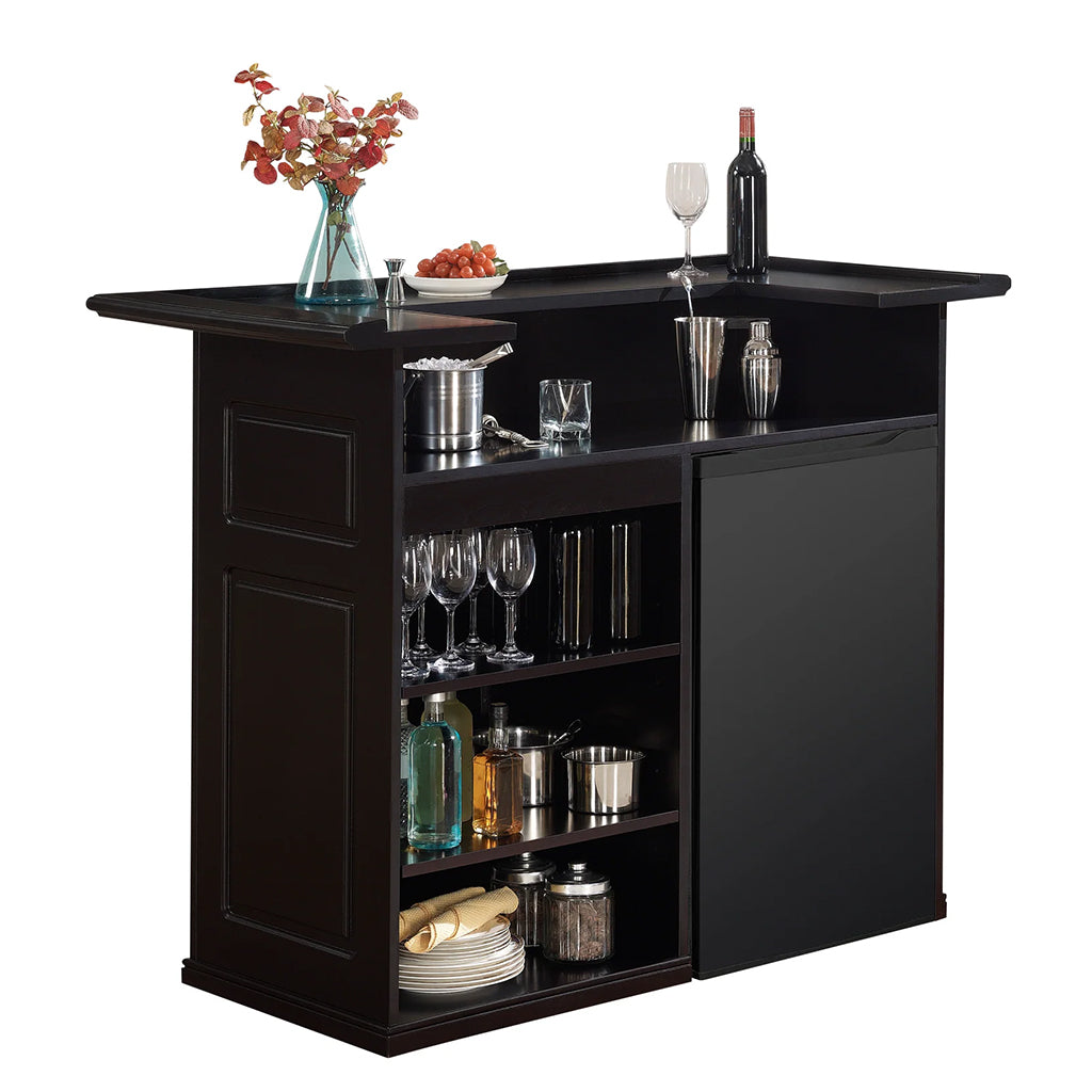 American Heritage Trenton Home Bar in Black storage space - Home Bars USA