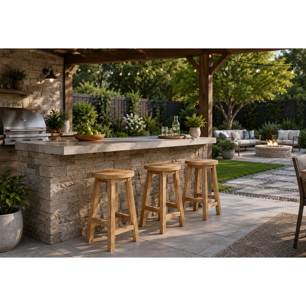 Anderson Teak Alpine Round Counter Stool - Home Bars USA
