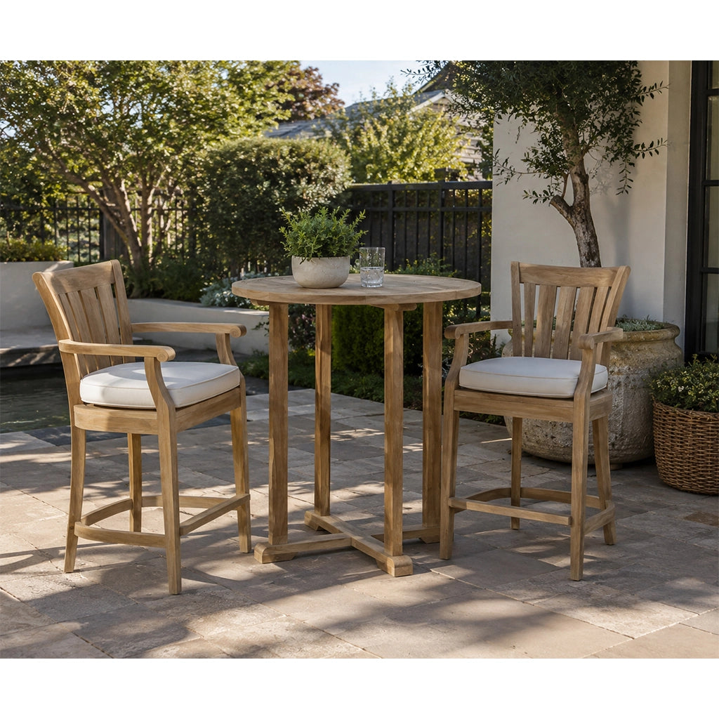 Anderson Teak Bahama 39" Round Outdoor Bar Table - Home Bars USA