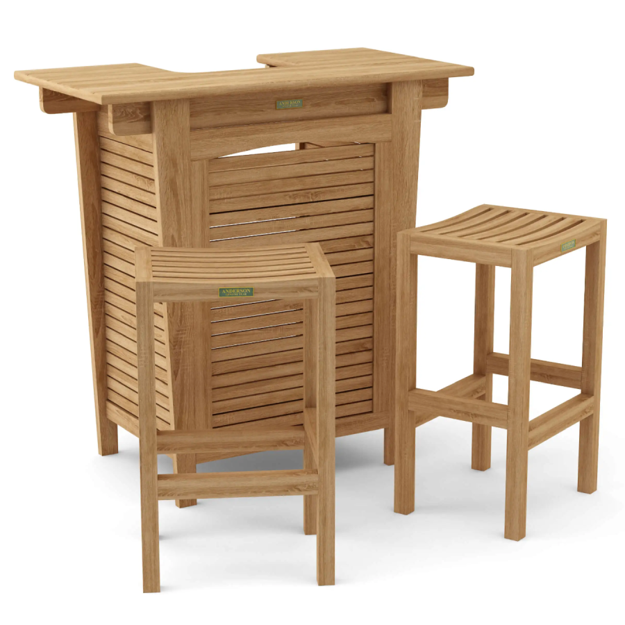 Anderson Teak Montego Outdoor Bar Table Set side - Home Bars USA