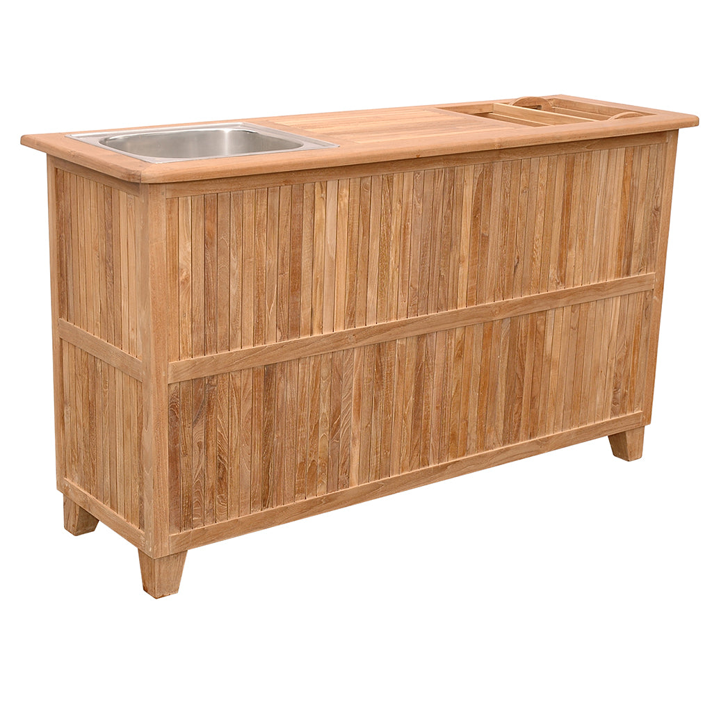Anderson Teak Safari Outdoor Bar Table front - Home Bars USA