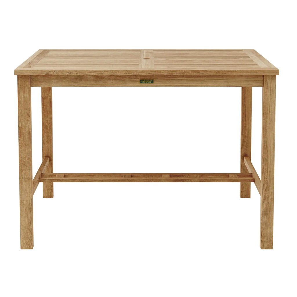 Anderson Teak Windsor 59&quot; Square Outdoor Bar Table - Home Bars USA