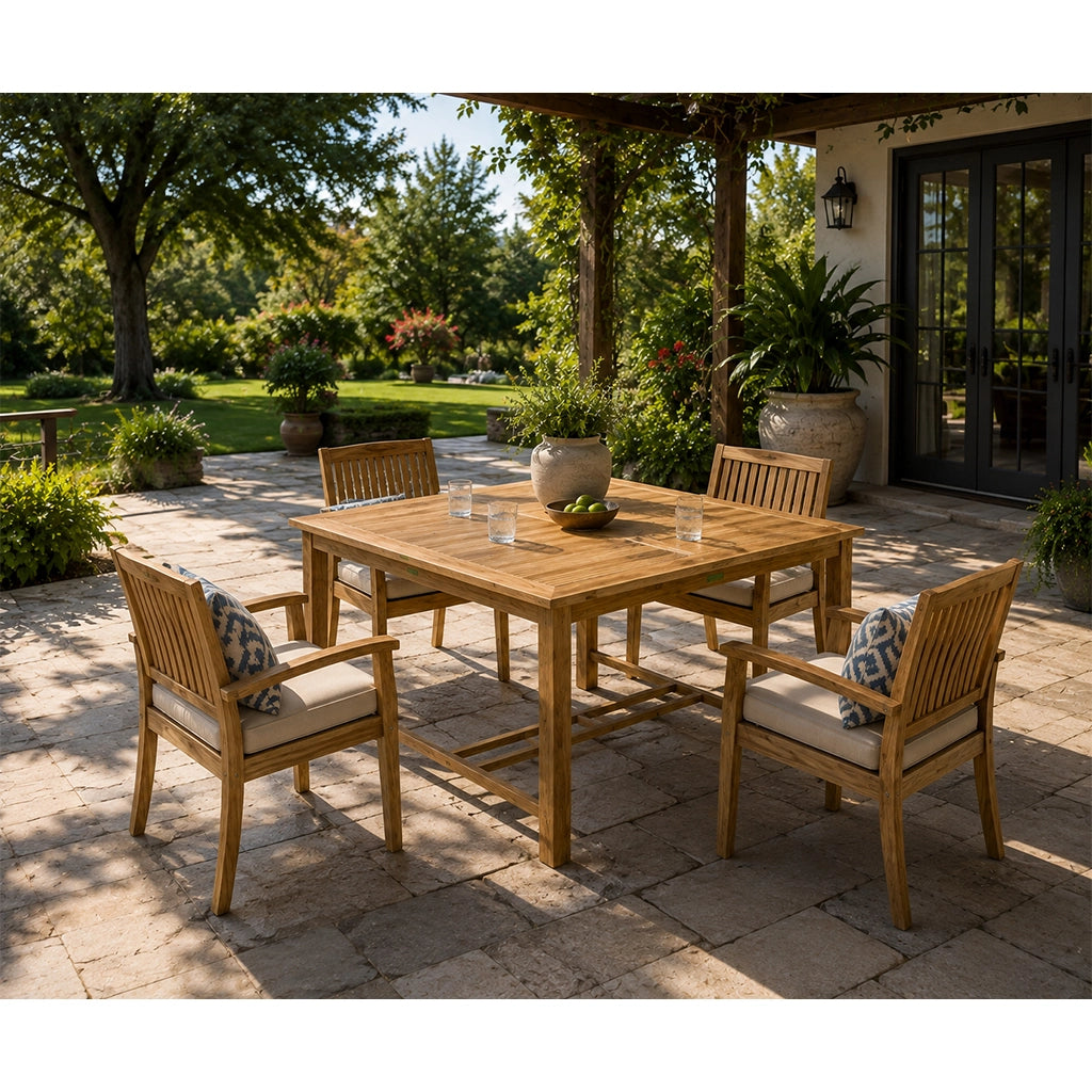 Anderson Teak Windsor 59" Square Outdoor Bar Table - Home Bars USA
