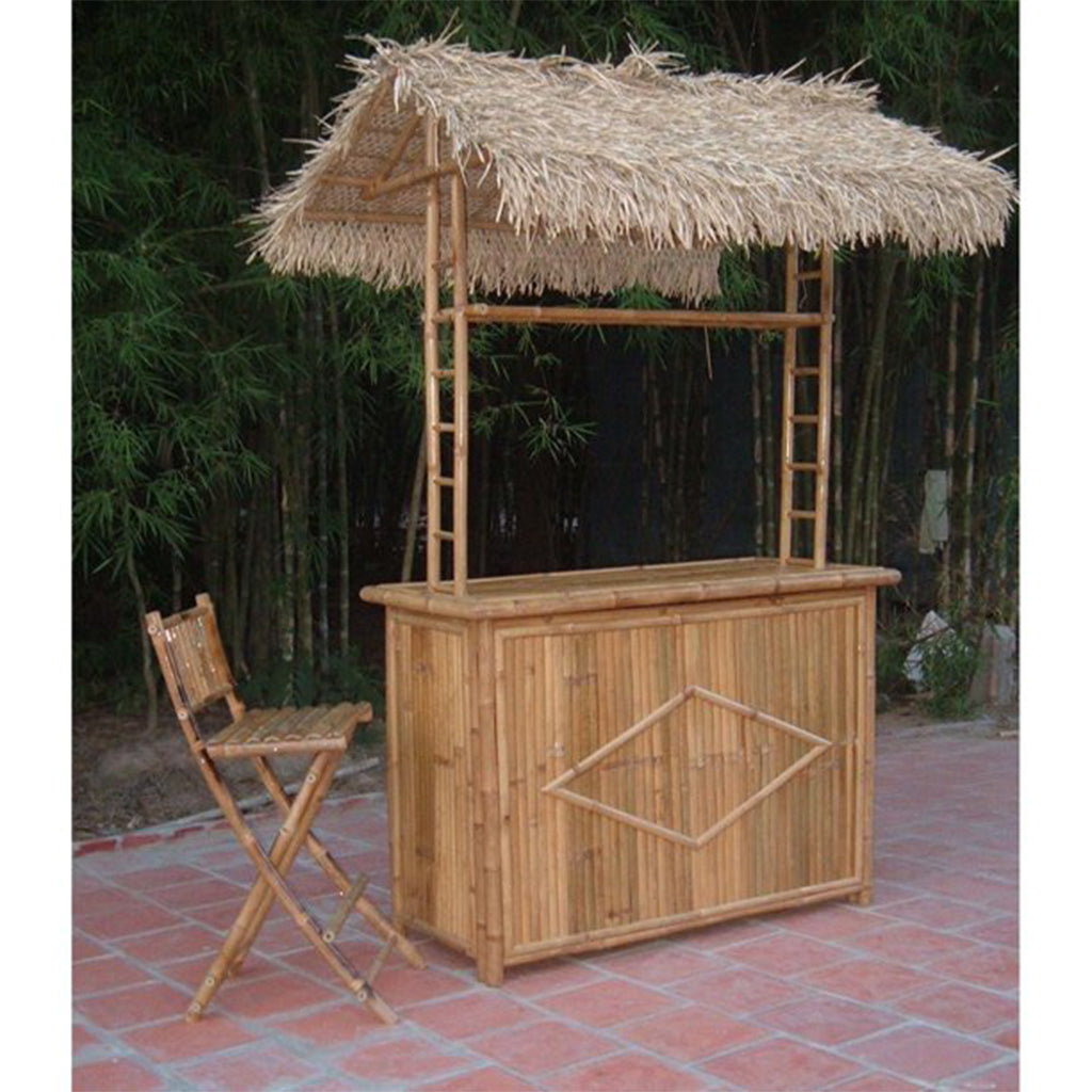 Bamboo54 Bamboo Thatched Tiki Bar Set lifestyle - Home Bars USA