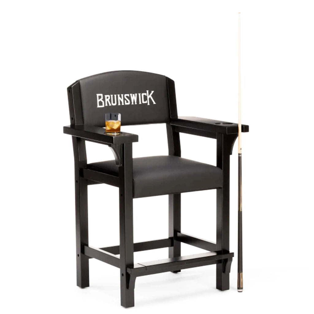 Brunswick Arena Players Chair with glass holder and cue holder - Home Bars USA