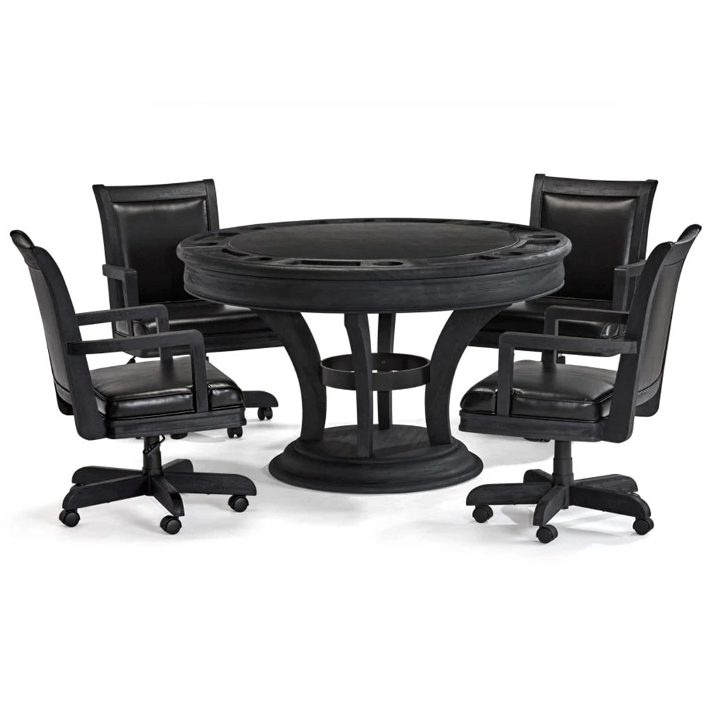 Brunswick Centennial Game Table & Chair Set in Black Wire Brush - Home Bars USA