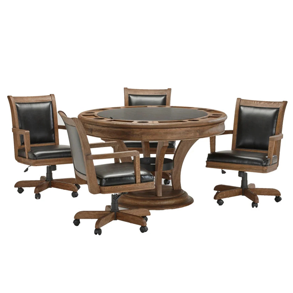 Brunswick Centennial Centennial Game Table & Chair Set in Rustic Dark Brown - Home Bars USA