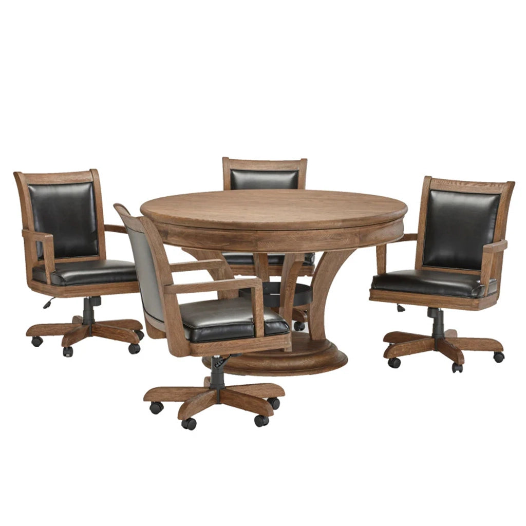 Brunswick Centennial Centennial Game Table & Chair Set in Rustic Dark Brown - Home Bars USA