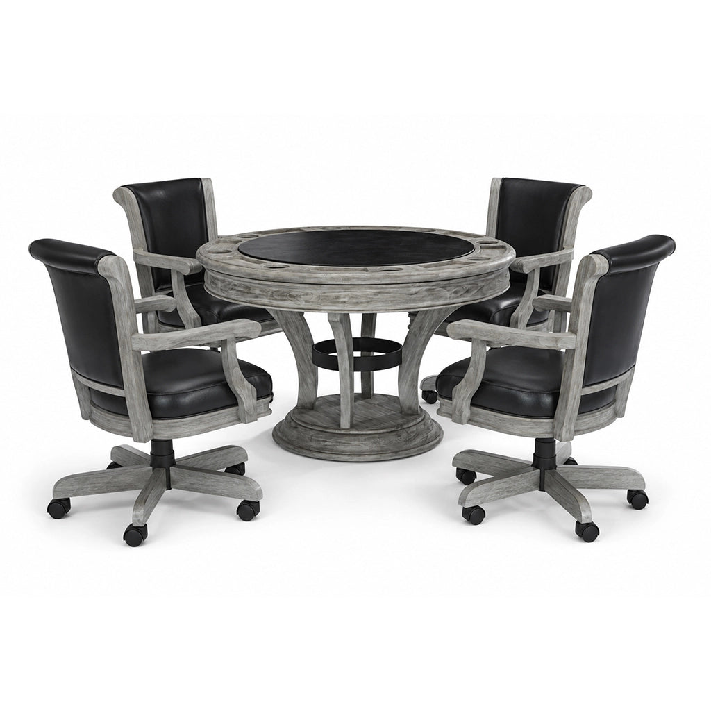 Brunswick Centennial Game Table & Chair Set in Rustic Grey - Home Bars USA