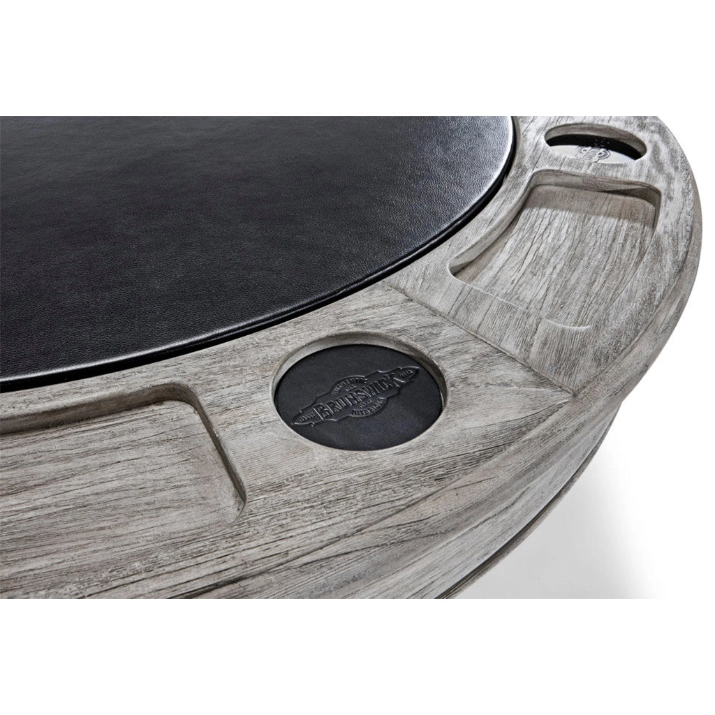 Brunswick Centennial Game Table in Rustic Grey glass holders - Home Bars USA