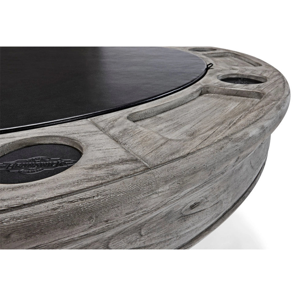 Brunswick Centennial Game Table in Rustic Grey details - Home Bars USA