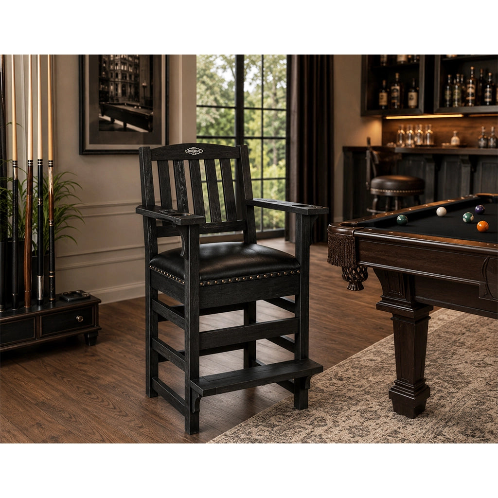 Brunswick Centennial Player's Chair in Black Wire Brush in interior design - Home Bars USA