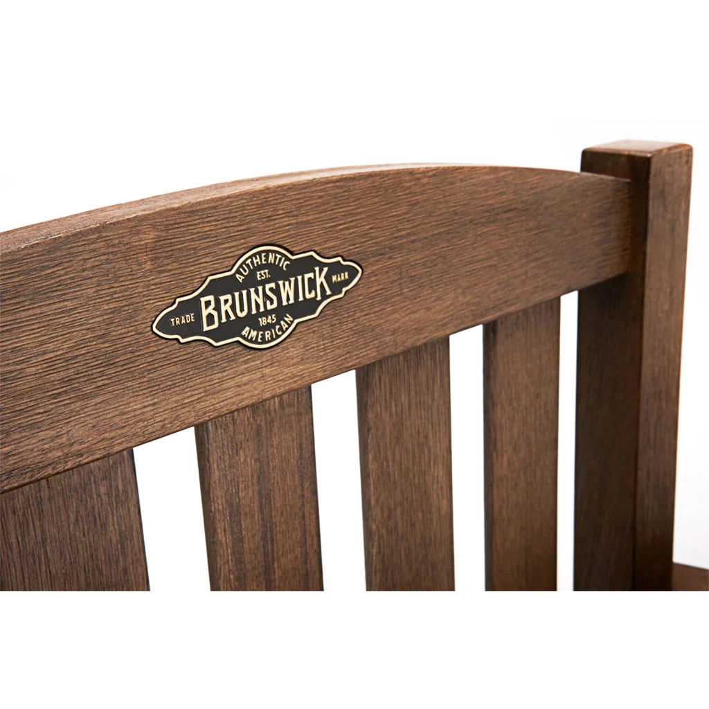 Brunswick Centennial Player's Chair in Rustic Dark Brown details - Home Bars USA