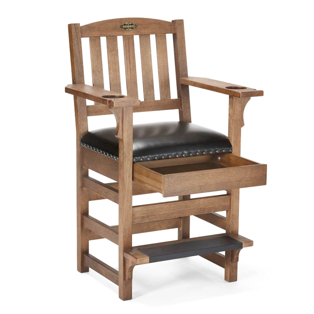 Brunswick Centennial Player's Chair in Rustic Dark Brown empty storage - Home Bars USA