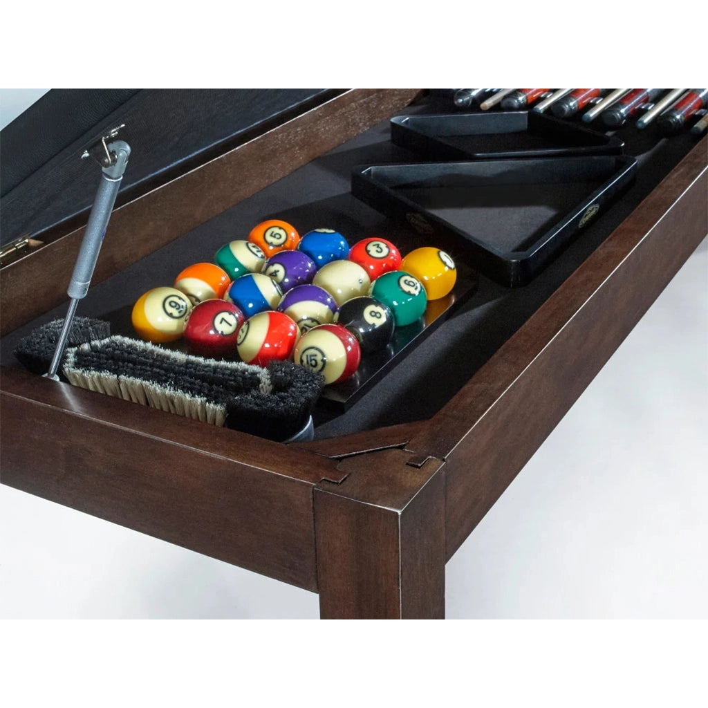 Brunswick Centennial Storage Bench in Espresso gas-assist hinges - Home Bars USA