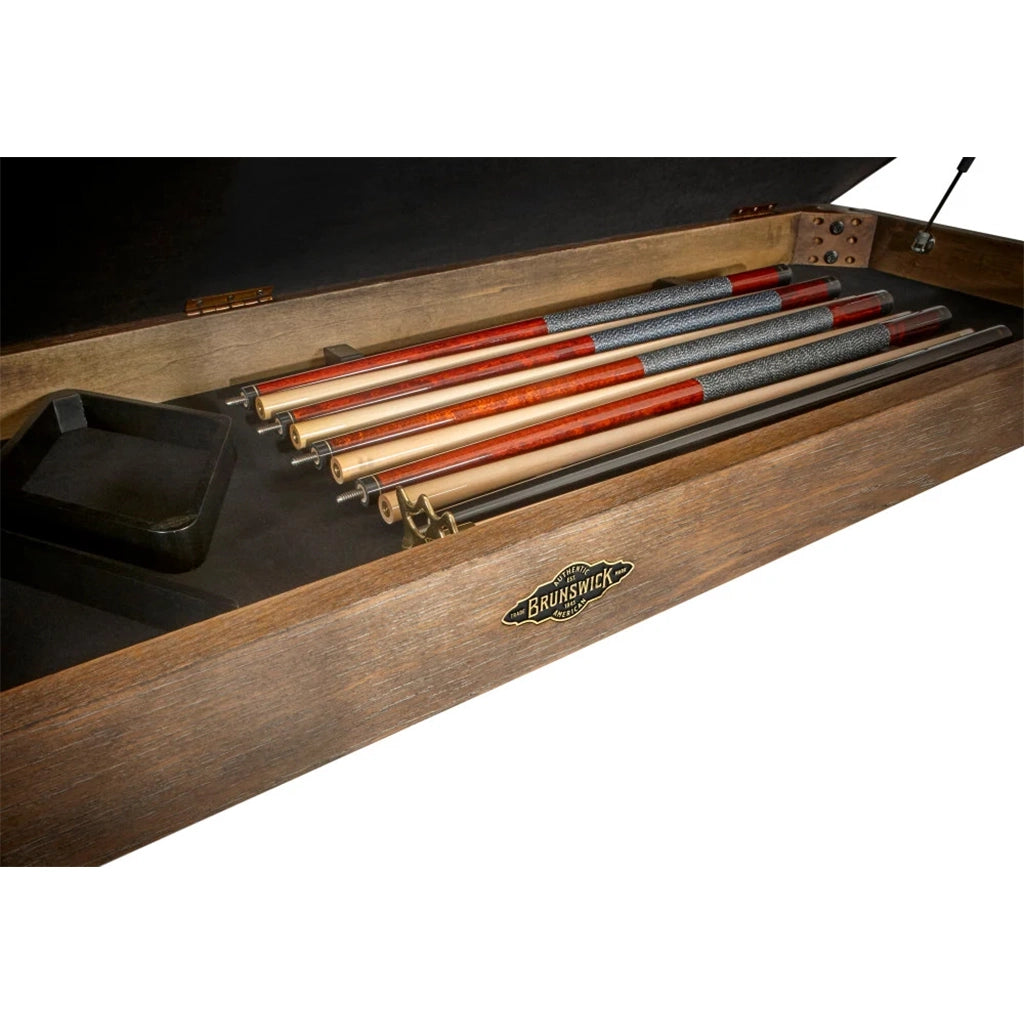 Brunswick Centennial Storage Bench in Nutmeg details - Home Bars USA