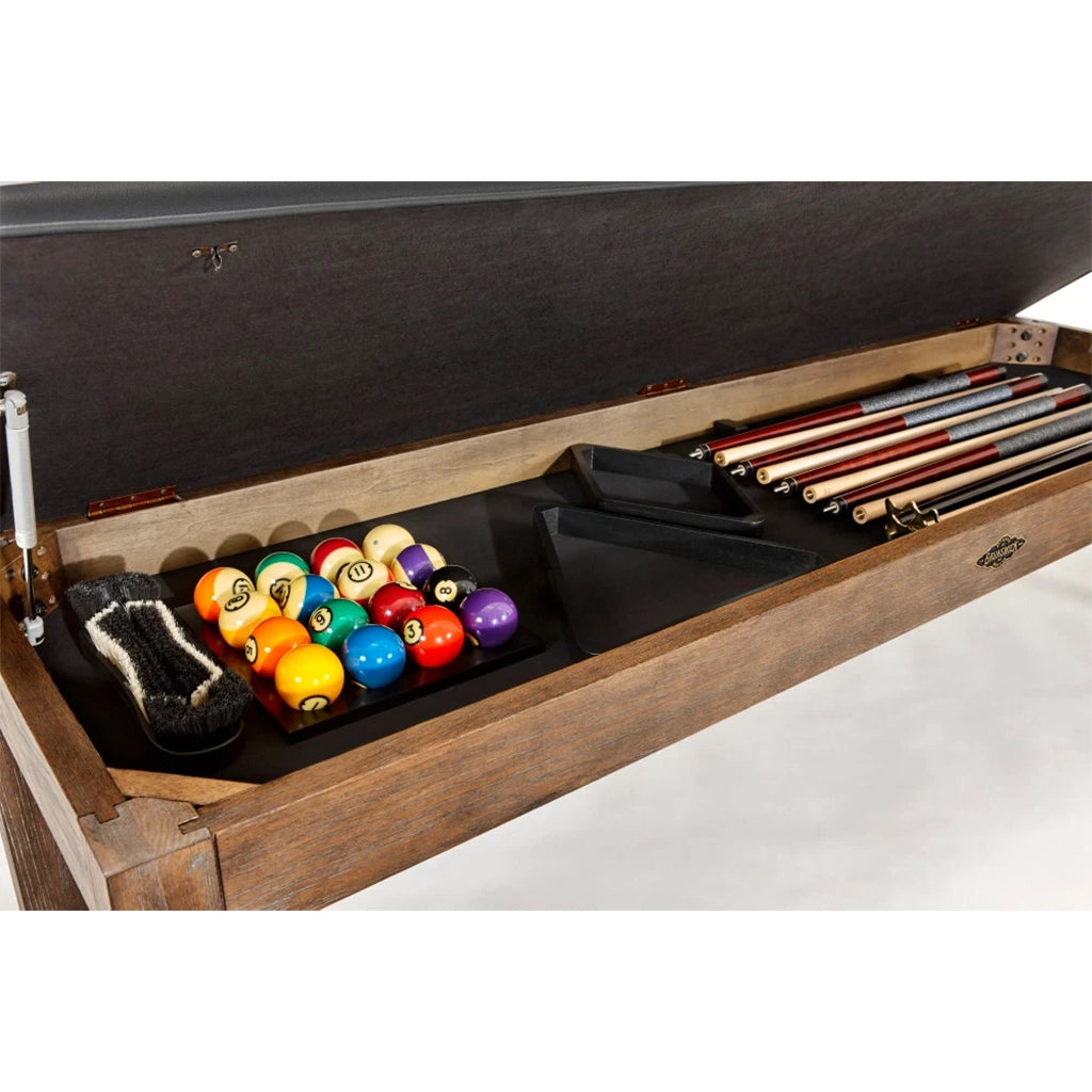 Brunswick Centennial Storage Bench in Nutmeg interior compartment - Home Bars USA