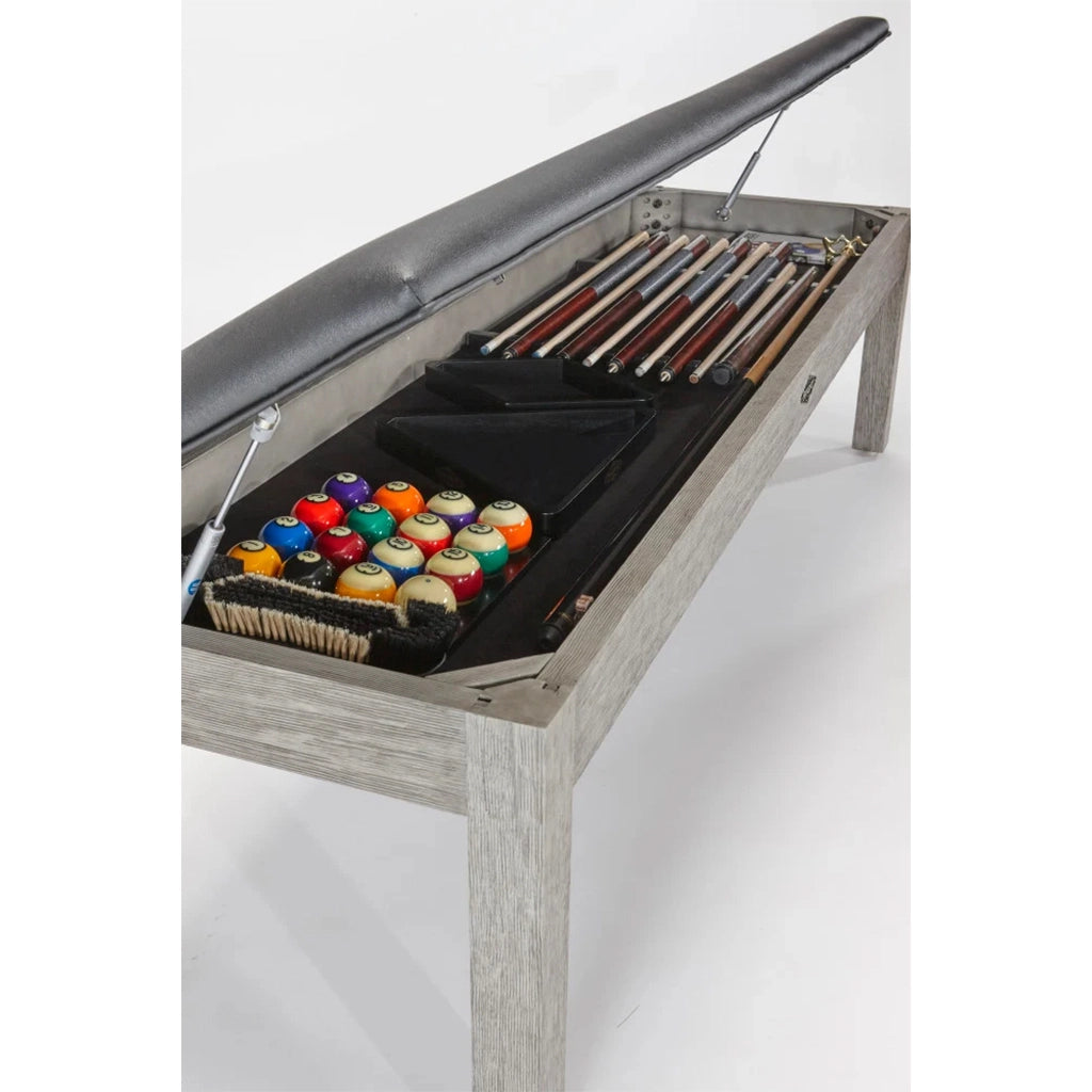 Brunswick Centennial Storage Bench in Rustic Grey storage space - Home Bars USA