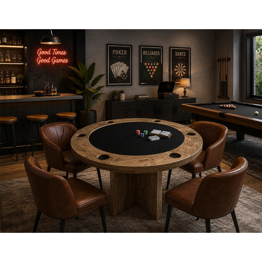 Brunswick Parsons Poker Table in Black in interior design - Home Bars USA