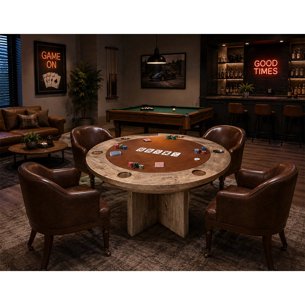 Brunswick Parsons Poker Table in Brown in interior design - Home Bars USA