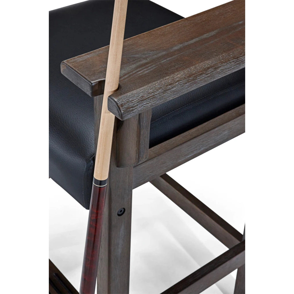 Brunswick Traditional Player's Chair in Nutmeg cue holder details - Home Bars USA
