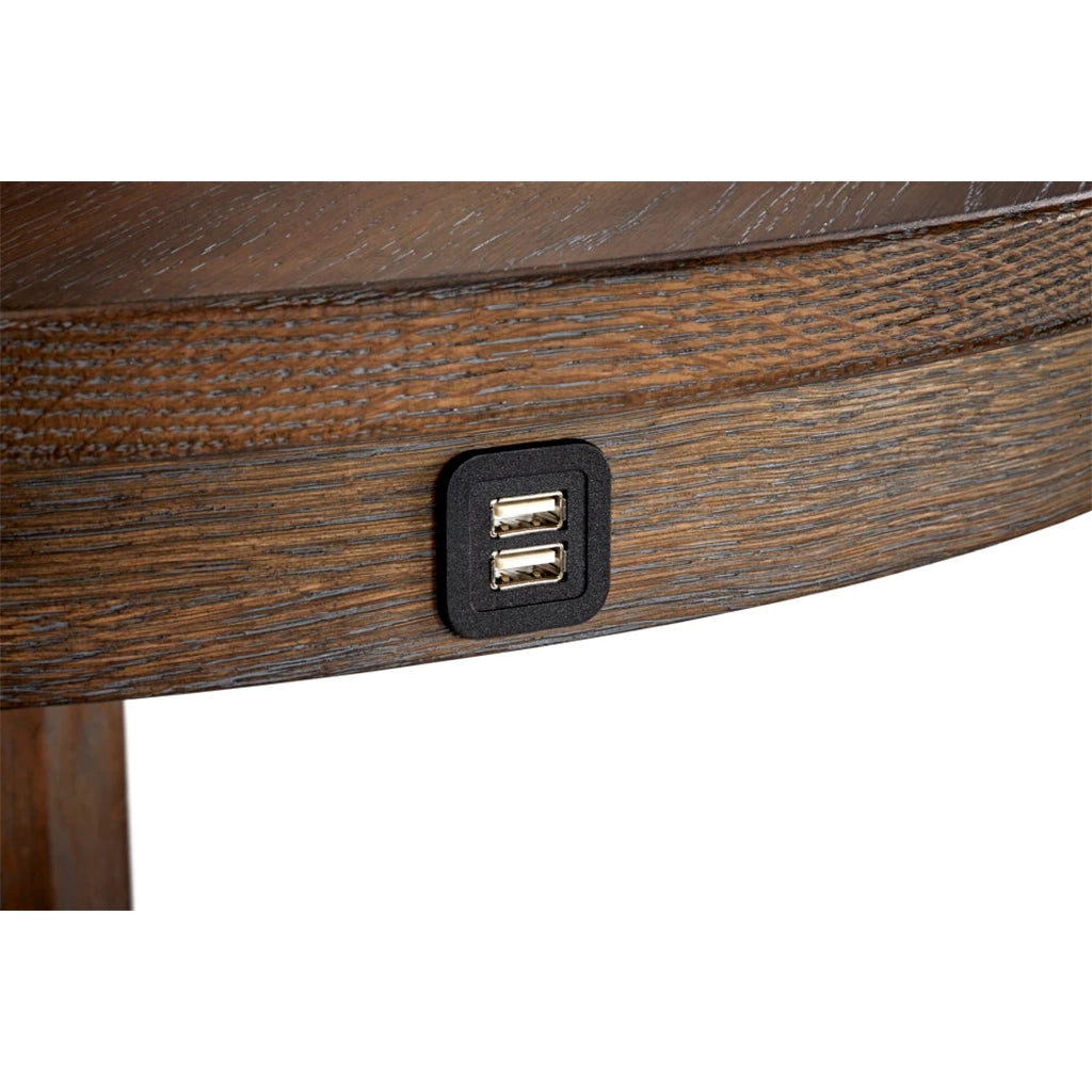 Brunswick Traditional Pub Table with USB Port in Nutmeg details - Home Bars USA